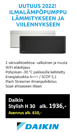 Daikin Stylish H 30 on uusi tyylikäs ilmalämpöpumppu lämmitykseen ja viilennykseen! Voit valita sisustukseesi sopivan värin: valkoinen tai musta!