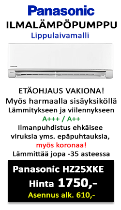 Hiljainen ja tehokas ilmalämpöpumppu Panasonic HZ25 XKE, nanoe™ X Generator Mark 2 ilmanpuhdistus ehkäisee viruksia, bakteereita yms epäpuhtauksia, myös koronaa. Hinta 1750€