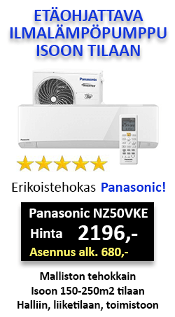 Uudistunut isojen tilojen ilmalämpöpumppu Panasonic NZ50VKE korvaa vanhan NZ50TKE ilmalämpöpumpun