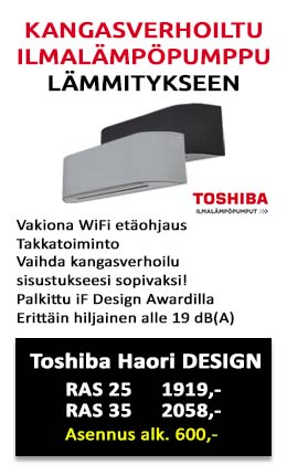 Uudet Toshiba Haori DESIGN 25 ja 35 ilmalämpöpumput vaihdettavalla kangasverhoilulla lämmitykseen. Katso myös viilennysmallit Toshiba Haori DESIGN 10, 13 ja 16