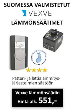 Vexve lämmönsäätimet patteri- ja lattialämmityksen säätöön.