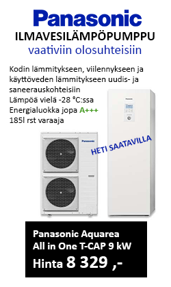 Panasonic Aquarea All in One T-CAP 9kW ilma-vesilämpöpumppu vaativiin olosuhteisiin kodin lämmitykseen, viilennykseen ja käyttöveden lämmitykseen