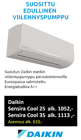 Daikin Sensira Cool on suositun Daikin merkin edullinen viilennyspumppu perustoiminnoilla!