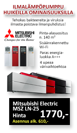 Ilmalämpöpumppu Mitsubishi Electric MSZ-LN25 neljällä upealla värivaihtoehdolla ja innovatiivisilla toiminnoilla