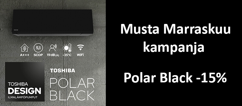 Toshiba Polar Black -15% alennuksessa marraskuun ajan