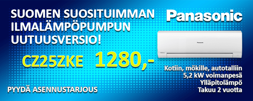 Panasonic ilmalämpöpumppu CZ25ZKE vain 1280 €