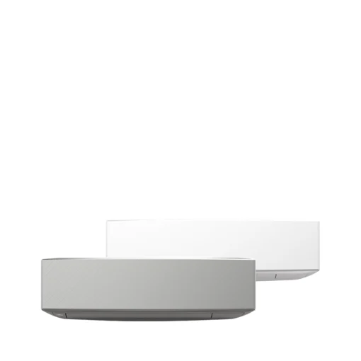 Fujitsu Stylish Design ilmalämpöpumpun sisäyksiköt valkoisena ja hopeanharmaana